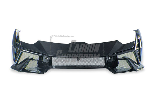 Lamborghini Huracan Tecnica Performante Evo LP610 LP580 2015 2016 2017 2018 2019 2020 2021 2022 2023 2024 with Aftermarket Parts - Tecnica Style Front Bumper Dry Pre-preg Carbon Fiber from Aero Republic