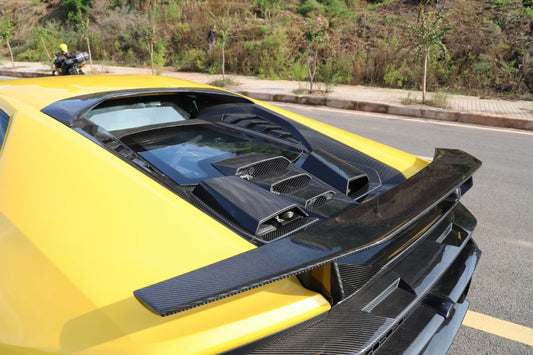 Lamborghini Huracan Tecnica Performante Evo LP610 LP580 2015 2016 2017 2018 2019 2020 2021 2022 2023 2024 with Aftermarket Parts - Tecnica Style Rear Wing Dry Pre-preg Carbon Fiber from Aero Republic
