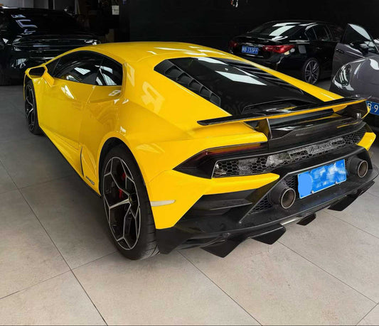 Lamborghini Huracan Tecnica Performante Evo LP610 LP580 2015 2016 2017 2018 2019 2020 2021 2022 2023 2024 with Aftermarket Parts - Tecnica Style Rear Wing Dry Pre-preg Carbon Fiber from Aero Republic