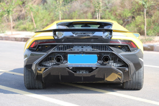 Lamborghini Huracan Tecnica Performante Evo LP610 LP580 2015 2016 2017 2018 2019 2020 2021 2022 2023 2024 with Aftermarket Parts - Tecnica Style Rear Wing Dry Pre-preg Carbon Fiber from Aero Republic