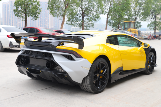 Lamborghini Huracan Tecnica Performante Evo LP610 LP580 2015 2016 2017 2018 2019 2020 2021 2022 2023 2024 with Aftermarket Parts - Vor V2 Style Rear Wing Dry Pre-preg Carbon Fiber from Aero Republic
