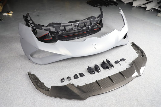 Lamborghini Huracan Tecnica Performante Evo LP610 LP580 2015 2016 2017 2018 2019 2020 2021 2022 2023 2024 with Aftermarket Parts - Evo Style Front Bumper Dry Pre-preg Carbon Fiber from Aero Republic