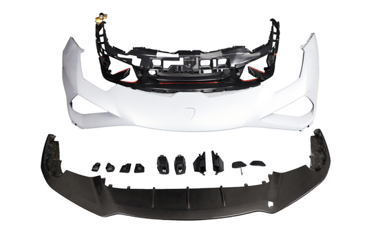 Lamborghini Huracan Tecnica Performante Evo LP610 LP580 2015 2016 2017 2018 2019 2020 2021 2022 2023 2024 with Aftermarket Parts - Evo Style Front Bumper Dry Pre-preg Carbon Fiber from Aero Republic