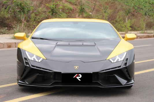 Lamborghini Huracan Tecnica Performante Evo LP610 LP580 2015 2016 2017 2018 2019 2020 2021 2022 2023 2024 with Aftermarket Parts - Tecnica Style Front Bumper Dry Pre-preg Carbon Fiber from Aero Republic