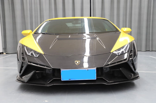 Lamborghini Huracan Tecnica Performante Evo LP610 LP580 2015 2016 2017 2018 2019 2020 2021 2022 2023 2024 with Aftermarket Parts - Tecnica Style Front Bumper Dry Pre-preg Carbon Fiber from Aero Republic