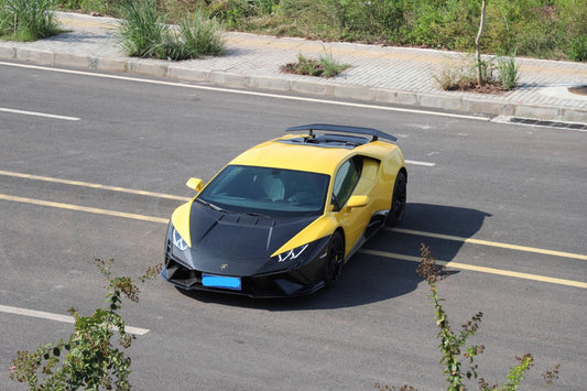 Lamborghini Huracan Tecnica Performante Evo LP610 LP580 2015 2016 2017 2018 2019 2020 2021 2022 2023 2024 with Aftermarket Parts - Tecnica Style Front Bumper Dry Pre-preg Carbon Fiber from Aero Republic