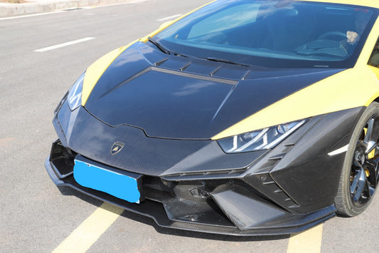 Lamborghini Huracan Tecnica Performante Evo LP610 LP580 2015 2016 2017 2018 2019 2020 2021 2022 2023 2024 with Aftermarket Parts - Tecnica Style Hood Dry Pre-preg Carbon Fiber from Aero Republic