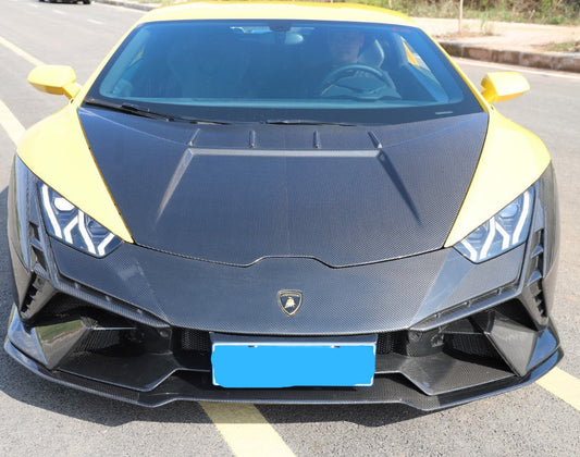 Lamborghini Huracan Tecnica Performante Evo LP610 LP580 2015 2016 2017 2018 2019 2020 2021 2022 2023 2024 with Aftermarket Parts - Tecnica Style Hood Dry Pre-preg Carbon Fiber from Aero Republic