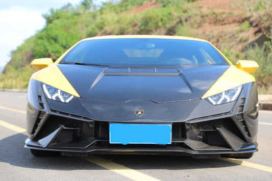 Lamborghini Huracan Tecnica Performante Evo LP610 LP580 2015 2016 2017 2018 2019 2020 2021 2022 2023 2024 with Aftermarket Parts - Tecnica Style Hood Dry Pre-preg Carbon Fiber from Aero Republic