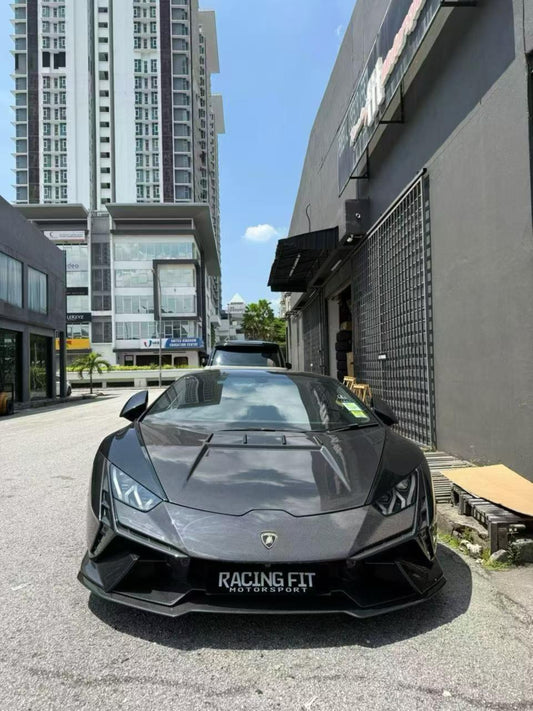 Lamborghini Huracan Tecnica Performante Evo LP610 LP580 2015 2016 2017 2018 2019 2020 2021 2022 2023 2024 with Aftermarket Parts - Tecnica Style Hood Dry Pre-preg Carbon Fiber from Aero Republic