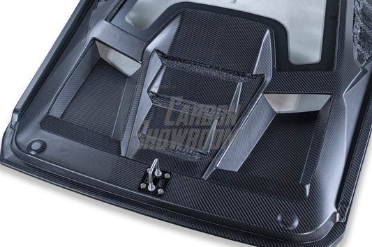Lamborghini Huracan Tecnica Performante Evo LP610 LP580 2015 2016 2017 2018 2019 2020 2021 2022 2023 2024 with Aftermarket Parts - Tecnica Style Engine Hatch Dry Pre-preg Carbon Fiber from Aero Republic