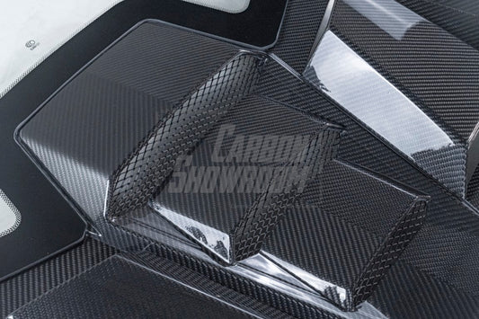 Lamborghini Huracan Tecnica Performante Evo LP610 LP580 2015 2016 2017 2018 2019 2020 2021 2022 2023 2024 with Aftermarket Parts - Tecnica Style Engine Hatch Dry Pre-preg Carbon Fiber from Aero Republic