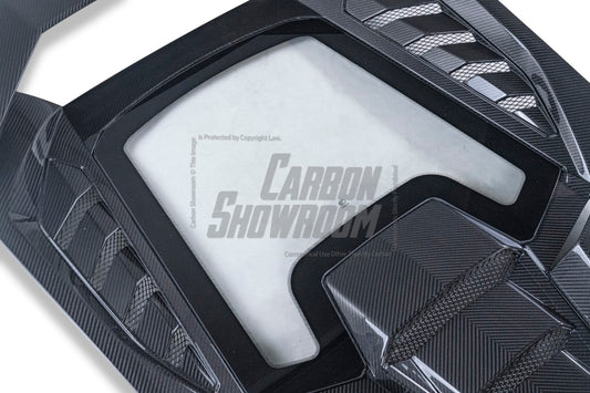 Lamborghini Huracan Tecnica Performante Evo LP610 LP580 2015 2016 2017 2018 2019 2020 2021 2022 2023 2024 with Aftermarket Parts - Tecnica Style Engine Hatch Dry Pre-preg Carbon Fiber from Aero Republic