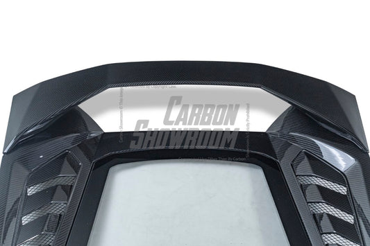 Lamborghini Huracan Tecnica Performante Evo LP610 LP580 2015 2016 2017 2018 2019 2020 2021 2022 2023 2024 with Aftermarket Parts - Tecnica Style Engine Hatch Dry Pre-preg Carbon Fiber from Aero Republic