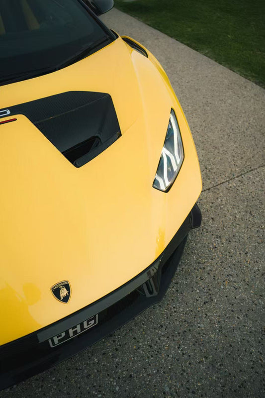 Lamborghini Huracan STO 2021 2022 2023 2024 with Aftermarket Parts - 1:1 STO OEM Style Hood Vent Trim Pre-preg Carbon Fiber / FRP from Aero Republic