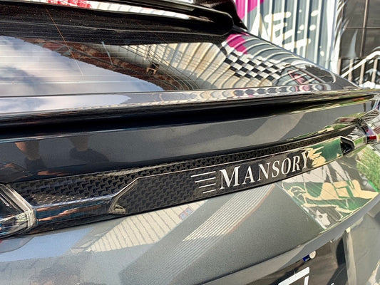 Lamborghini Urus 2019 2020 2021 2022 2023 2024 with Aftermarket Parts - M Style Rear Trunk Lid Trim Pre-preg Carbon Fiber from Aero Republic