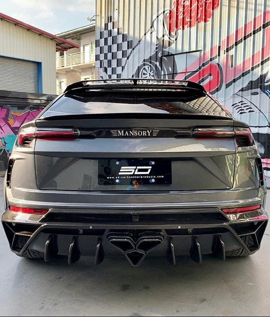 Lamborghini Urus 2019 2020 2021 2022 2023 2024 with Aftermarket Parts - M Style Rear Trunk Lid Trim Pre-preg Carbon Fiber from Aero Republic