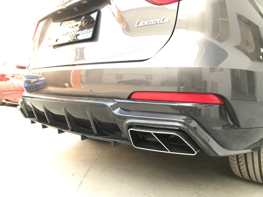 Maserati Levante Base Lusso GranLusso GranSport GT Ultima GTS Modena Tributo Trofeo 2017 2018 2019 2020 2021 2022 2023 2024 with Aftermarket Parts - Rear Diffuser (with Tips) Pre-preg Carbon Fiber / FRP from Aero Republic