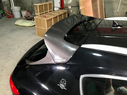 Maserati Levante Base Lusso GranLusso GranSport GT Ultima GTS Modena Tributo Trofeo 2017 2018 2019 2020 2021 2022 2023 2024 with Aftermarket Parts - Rear Roof Spoiler Pre-preg Carbon Fiber / FRP from Aero Republic
