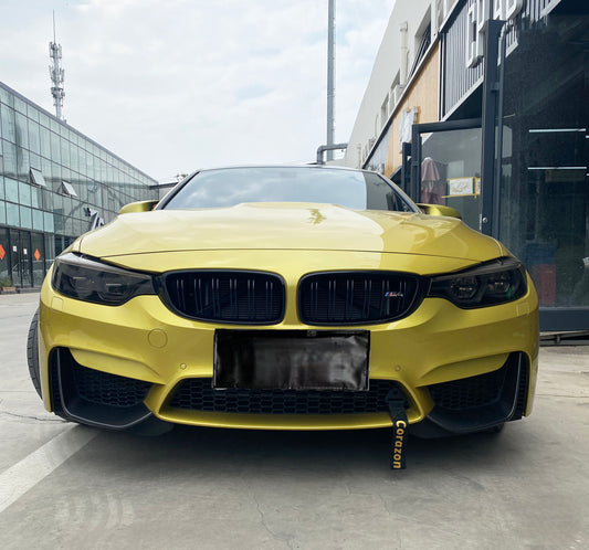 BMW M3 M3C M3CS F80 F81 2014 2015 2016 2017 2018 & M4 M4C M4CS M4CSL F82 F83 2014 2015 2016 2017 2018 2019 2020 with Aftermarket Parts - MP Style Lower Front Vent Cover Pre-preg Carbon Fiber / FRP from Aero Republic