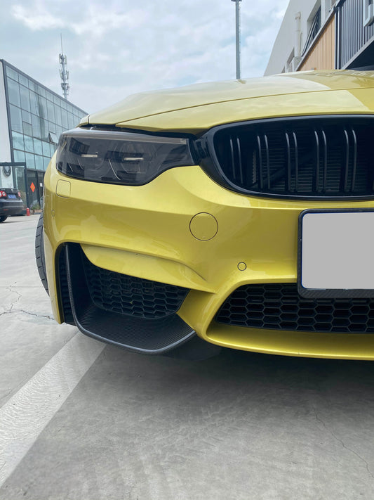 BMW M3 M3C M3CS F80 F81 2014 2015 2016 2017 2018 & M4 M4C M4CS M4CSL F82 F83 2014 2015 2016 2017 2018 2019 2020 with Aftermarket Parts - MP Style Lower Front Vent Cover Pre-preg Carbon Fiber / FRP from Aero Republic