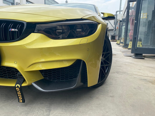 BMW M3 M3C M3CS F80 F81 2014 2015 2016 2017 2018 & M4 M4C M4CS M4CSL F82 F83 2014 2015 2016 2017 2018 2019 2020 with Aftermarket Parts - MP Style Lower Front Vent Cover Pre-preg Carbon Fiber / FRP from Aero Republic