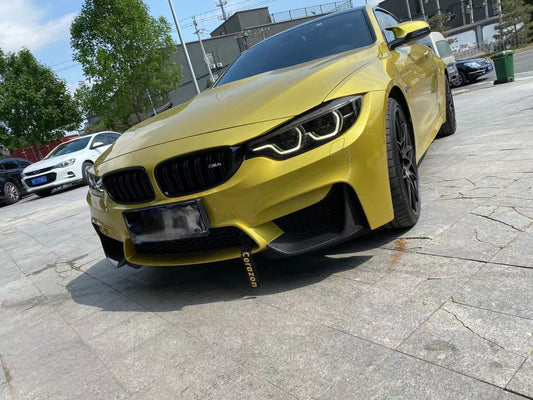 BMW M3 M3C M3CS F80 F81 2014 2015 2016 2017 2018 & M4 M4C M4CS M4CSL F82 F83 2014 2015 2016 2017 2018 2019 2020 with Aftermarket Parts - MP Style Lower Front Vent Cover Pre-preg Carbon Fiber / FRP from Aero Republic