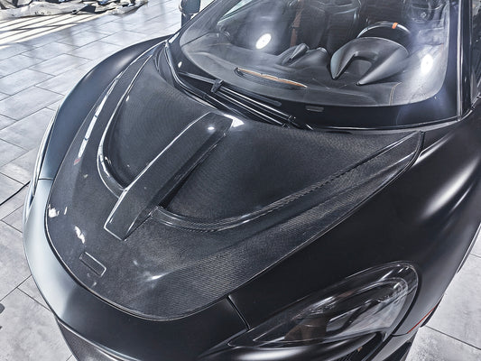 Aero Republic McLaren 540C 570S 570GT 600LT Senna Style Carbon Fiber Hood Bonnet - Performance SpeedShop
