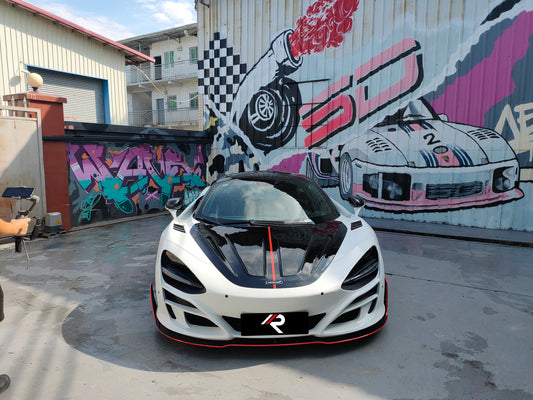McLaren 720S 2018 2019 2020 2021 2022 2023 & 750S 2023-ON 765LT 2021 2022 with Aftermarket Parts - Man Style Front Bumper & Lip Pre-preg Carbon Fiber / FRP from Aero Republic