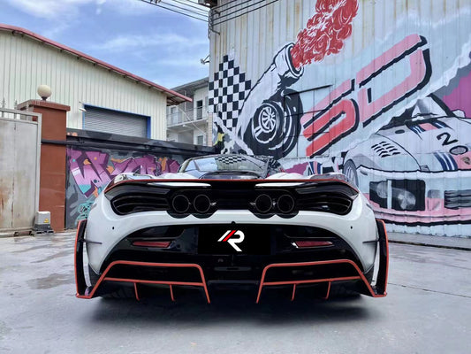 McLaren 720S 2018 2019 2020 2021 2022 2023 with Aftermarket Parts - Man Style Rear Bumper & Diffuser Carbon Fiber / FRP from Aero Republic