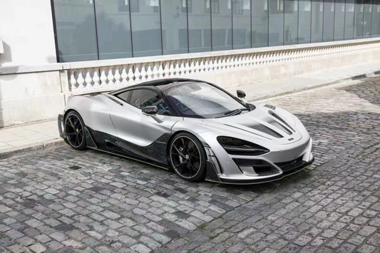 McLaren 720S 2018 2019 2020 2021 2022 2023 & 750S 2023-ON 765LT 2021 2022 with Aftermarket Parts - Man Style Front Bumper & Lip Pre-preg Carbon Fiber / FRP from Aero Republic