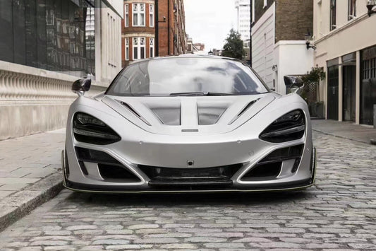 McLaren 720S 2018 2019 2020 2021 2022 2023 & 750S 2023-ON 765LT 2021 2022 with Aftermarket Parts - Man Style Front Bumper & Lip Pre-preg Carbon Fiber / FRP from Aero Republic