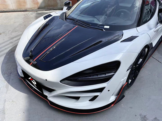 McLaren 720S 2018 2019 2020 2021 2022 2023 & 750S 2023-ON 765LT 2021 2022 with Aftermarket Parts - Man Style Front Bumper & Lip Pre-preg Carbon Fiber / FRP from Aero Republic
