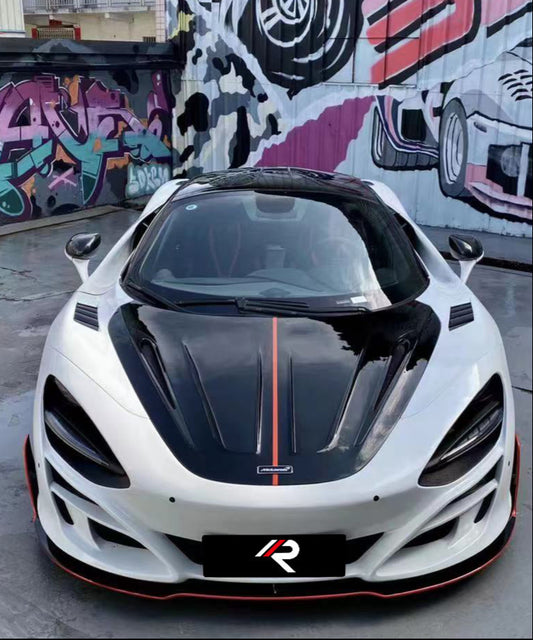 McLaren 720S 2018 2019 2020 2021 2022 2023 & 750S 2023-ON & 765LT 2021 2022 with Aftermarket Parts - Man Style Hood Pre-preg Carbon Fiber / FRP from Aero Republic