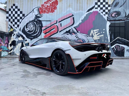 McLaren 720S 2018 2019 2020 2021 2022 2023 with Aftermarket Parts - Man Style Rear Bumper Trim Carbon Fiber / FRP from Aero Republic