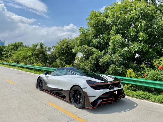 McLaren 720S 2018 2019 2020 2021 2022 2023 with Aftermarket Parts - Man Style Rear Bumper Trim Carbon Fiber / FRP from Aero Republic