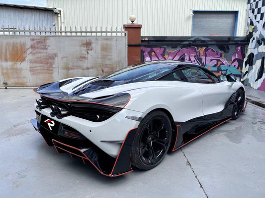 McLaren 720S 2018 2019 2020 2021 2022 2023 with Aftermarket Parts - Man Style Rear Bumper Trim Carbon Fiber / FRP from Aero Republic
