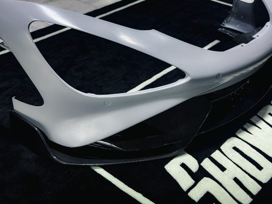 McLaren 720S 2018 2019 2020 2021 2022 2023 with Aftermarket Parts - 765LT Front Bumper & Lip Conversion Kit Pre-preg Carbon Fiber / FRP from Aero Republic