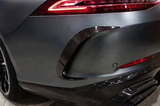Mercedes Benz AMG GT 4 Door GT53 GT50 X290 C290 2019-ON with Aftermarket Parts - Brabus Style Rear Bumper Canards Carbon Fiber from Aero Republic