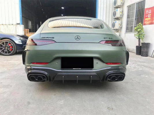Mercedes Benz AMG GT 4 Door GT53 GT50 X290 C290 2019-ON with Aftermarket Parts - Brabus Style Rear Diffuser & Exhaust Tips Carbon Fiber from Aero Republic