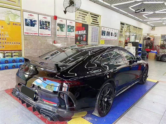 Mercedes Benz AMG GT 4 Door GT53 GT50 X290 C290 2019-ON with Aftermarket Parts - Brabus Style Rear Diffuser & Exhaust Tips Carbon Fiber from Aero Republic