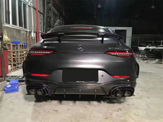 Mercedes Benz AMG GT 4 Door GT53 GT50 X290 C290 2019-ON with Aftermarket Parts - Brabus Style Rear Diffuser & Exhaust Tips Carbon Fiber from Aero Republic