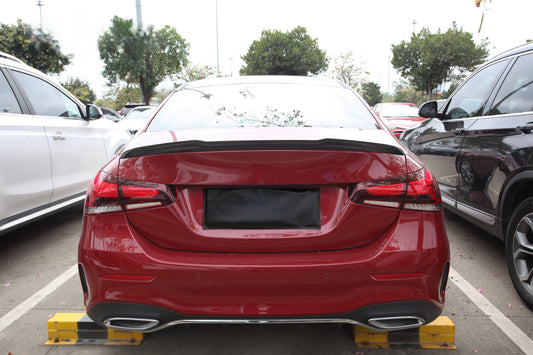 Mercedes Benz A-Class V177 W177 A45 A220 A250e A200 Sedan 2019-ON with Aftermarket Parts - X Style Rear Lip Spoiler Carbon Fiber from Aero Republic