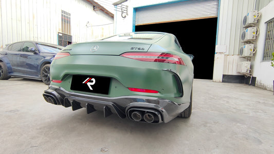 Mercedes Benz AMG GT63 4-Door 2019 2020 2021 2022 2023 with Aftermarket Parts - Rear Bumper Canards Carbon Fiber from Aero Republic