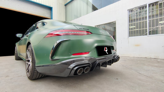 Mercedes Benz AMG GT63 4-Door 2019 2020 2021 2022 2023 with Aftermarket Parts - Rear Bumper Canards Carbon Fiber from Aero Republic