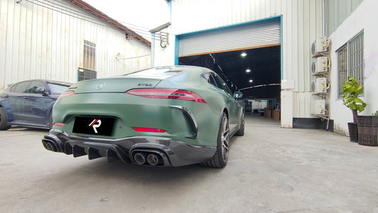 Mercedes Benz AMG GT63 4-Door 2019 2020 2021 2022 2023 with Aftermarket Parts - Rear Bumper Canards Carbon Fiber from Aero Republic