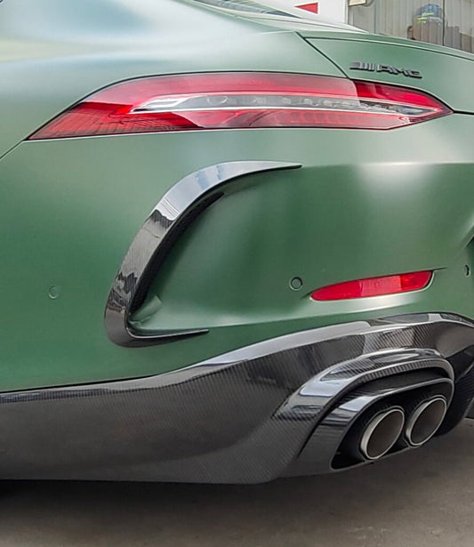 Mercedes Benz AMG GT63 4-Door 2019 2020 2021 2022 2023 with Aftermarket Parts - Rear Bumper Canards Carbon Fiber from Aero Republic