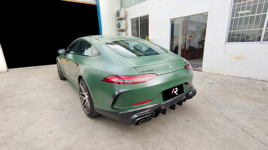 Mercedes Benz AMG GT63 4-Door 2019 2020 2021 2022 2023 with Aftermarket Parts - Rear Bumper Canards Carbon Fiber from Aero Republic