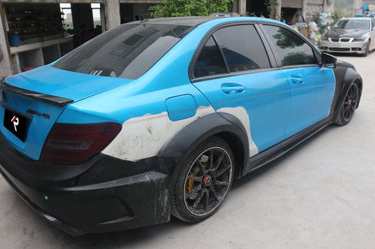 Mercedes Benz C-Class C300 C280 W204 2007 2008 2009 2010 2011 with Aftermarket Parts - Black Series Conversion Style Hood Carbon Fiber / FRP from Aero Republic