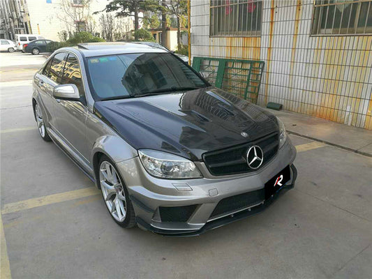 Mercedes Benz C-Class C300 C280 W204 2007 2008 2009 2010 2011 with Aftermarket Parts - Black Series Conversion Style Hood Carbon Fiber / FRP from Aero Republic